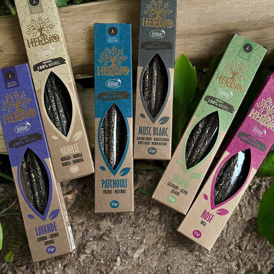Pack de 6 boîtes d'encens HERBIO + porte encens