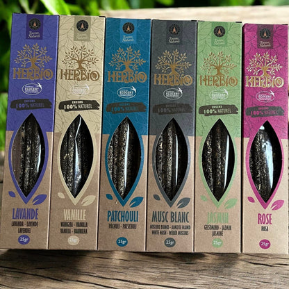 Pack de 6 boîtes d'encens HERBIO + porte encens