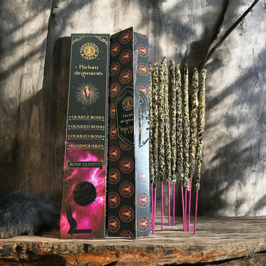 Encens parfum de gemmes quartz rose