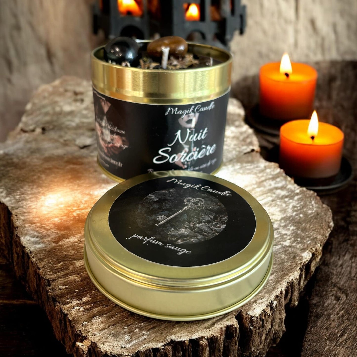 Bougie de protection "nuit sorcière", bougie d'intentions
