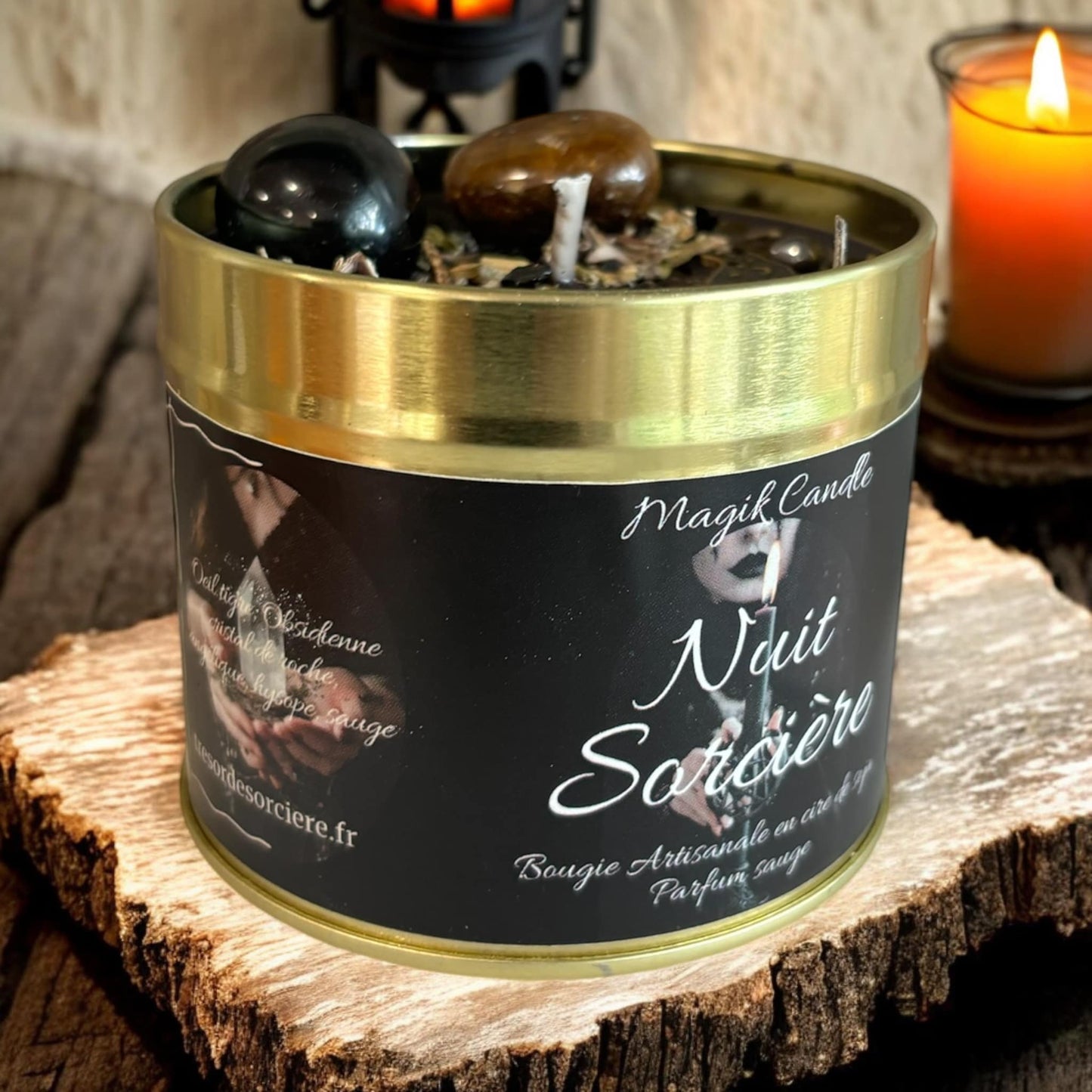 Bougie de protection "nuit sorcière", bougie d'intentions