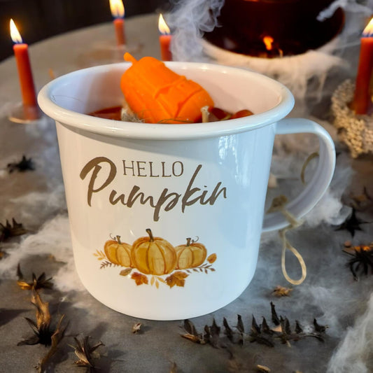 Bougie "hello pumpkin", bougie mug, bougie automne
