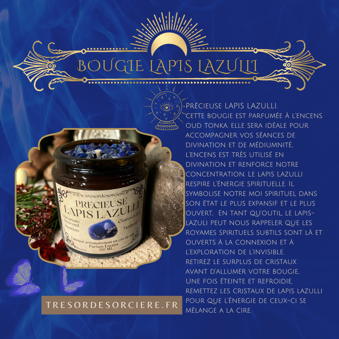 Bougie précieuse lapis lazulli