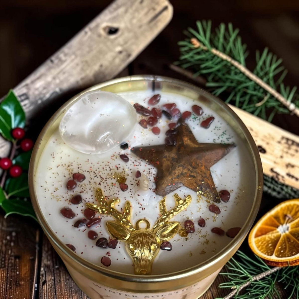 Box de Yule, bougie parfumée de Noël