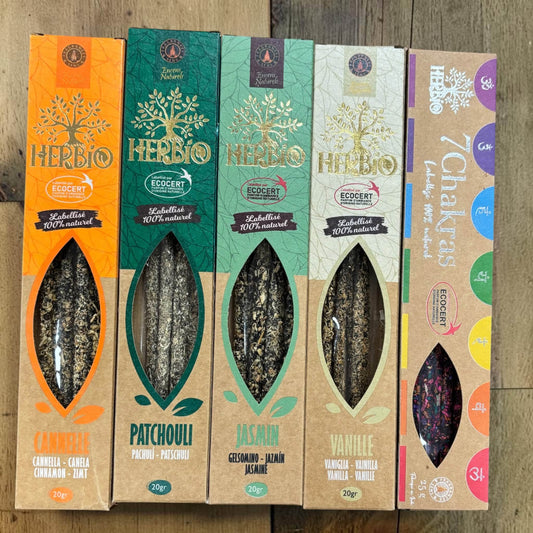 Pack de 6 boîtes d'encens HERBIO + porte encens