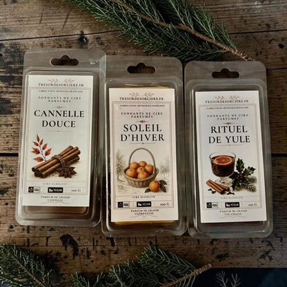 coffret fondants et brûle parfum Yule, coffret fondants parfumés et bruleur Noël