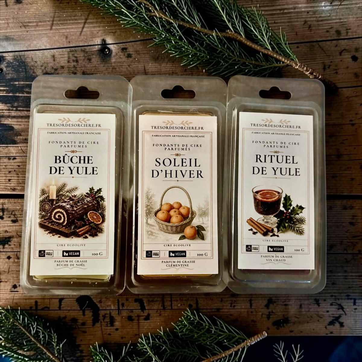 coffret fondants et brûle parfum Yule, coffret fondants parfumés et bruleur Noël