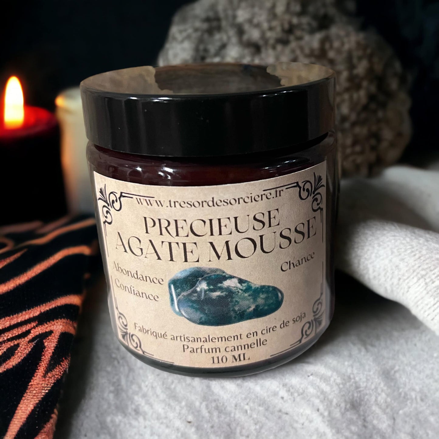 Bougie précieuse agate mousse