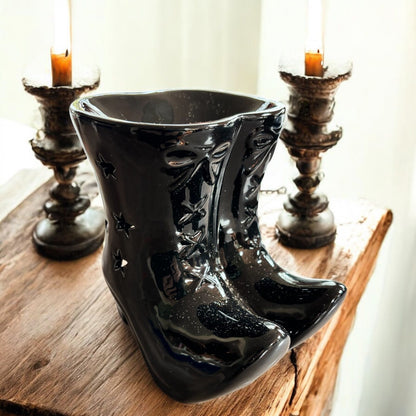 Brûleur à fondants "bottes de sorcière, brûle parfum, brûleur à cire