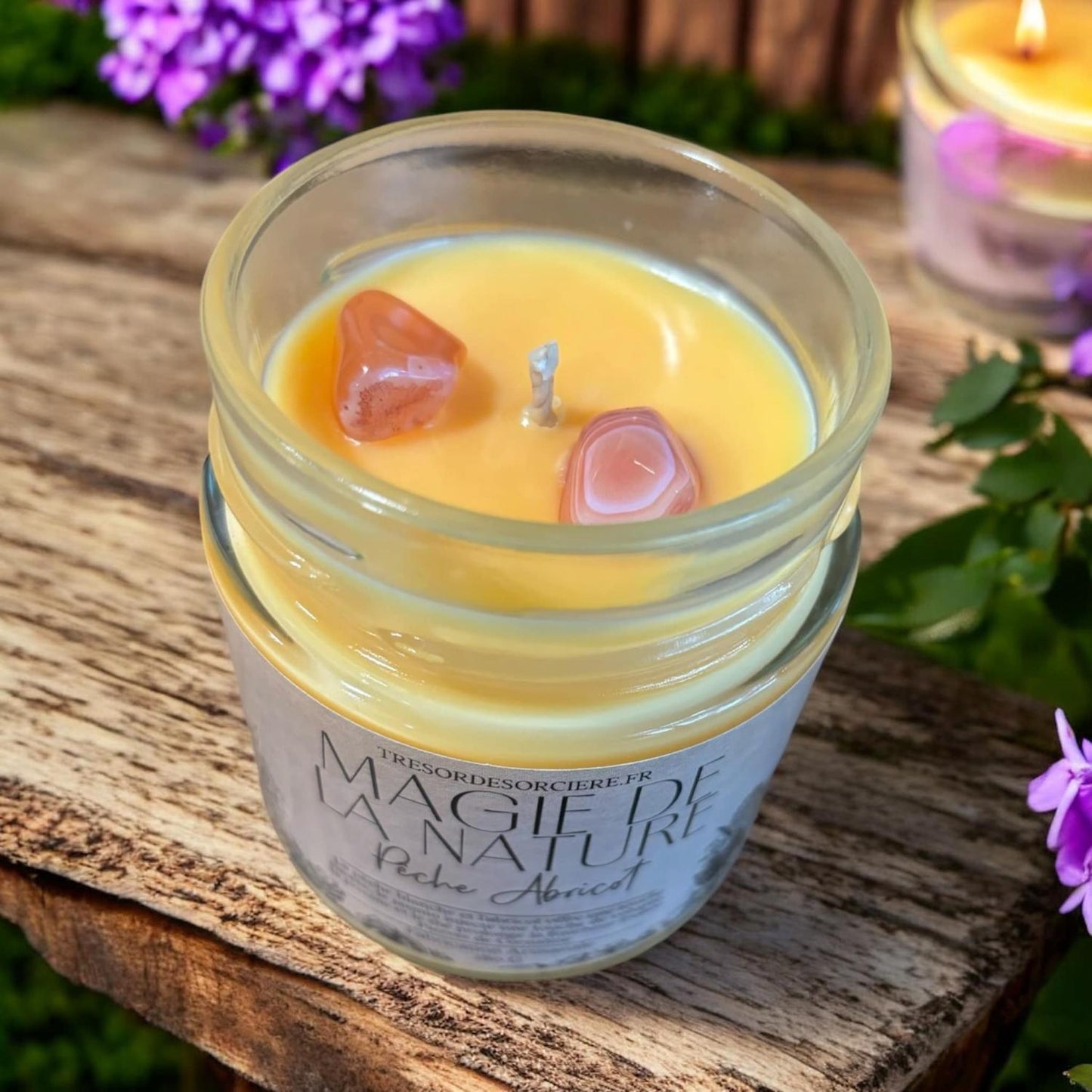 Bougie magie de la nature "pêche abricot"