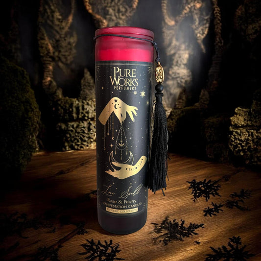 Bougie "love spell", bougie d'intention, bougie amour