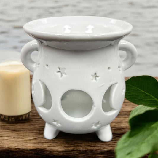 Brûleur à fondants, brûle parfum triple lune, brûleur à cire