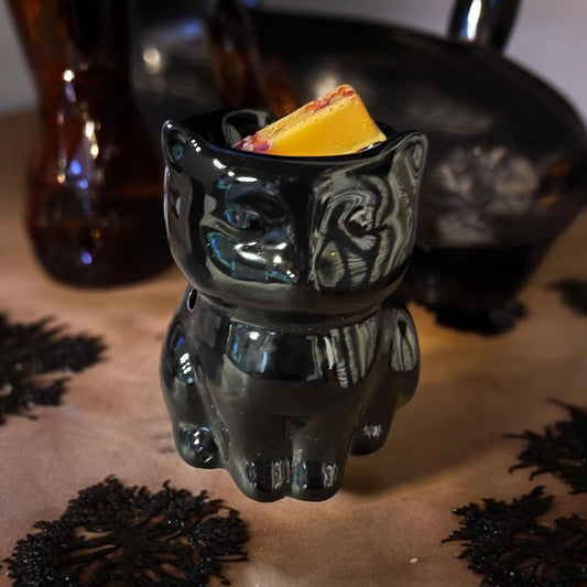 Brûleur à fondants "chat noir", brûle parfum