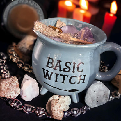 Bougie chaudron "basic witch", bougie sorcière, bougie d'intention