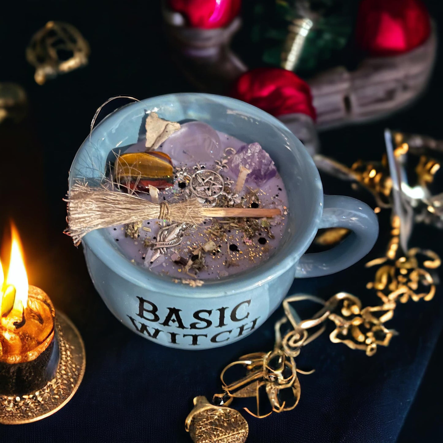 Bougie chaudron "basic witch", bougie sorcière, bougie d'intention