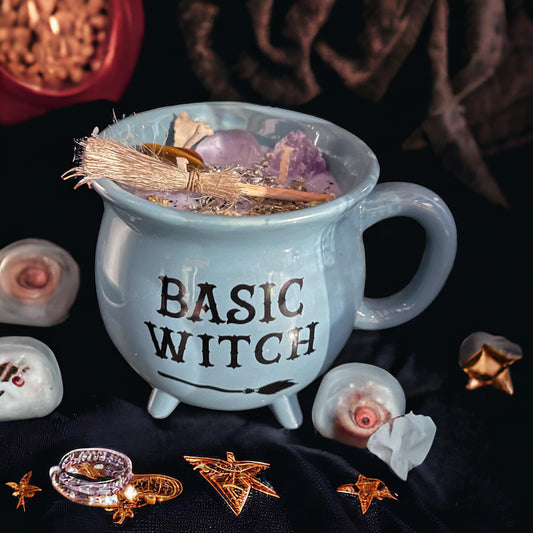 Bougie chaudron "basic witch", bougie sorcière, bougie d'intention