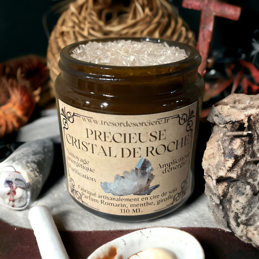 Bougie précieuse cristal de roche