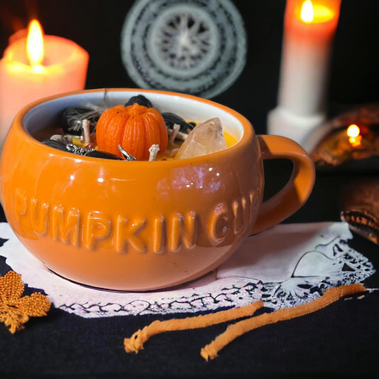 Bougie citrouille, bougie de Samhain, bougie sorcière