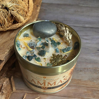 Bougie de Lammas, bougie de Lughnasadh, sabbat de Lammas, bougie rituelle, bougie sabbat Lammas