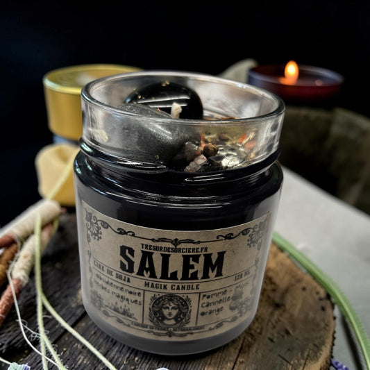 Bougie Salem - bougie noire Samhain
