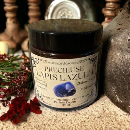 Bougie précieuse lapis lazulli