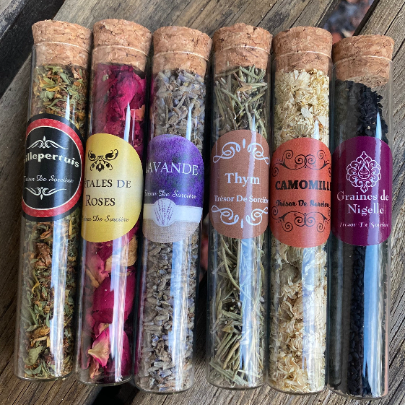 Lot de 6 fioles d'herbes