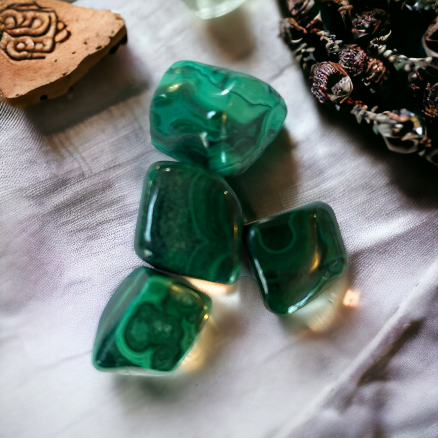 Malachite, pierre roulée malachite