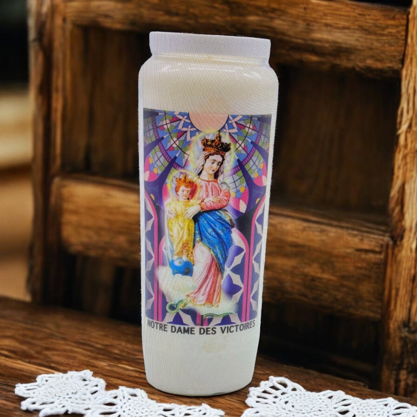 Bougie neuvaine "Notre Dame des Victoires", bougie religieuse