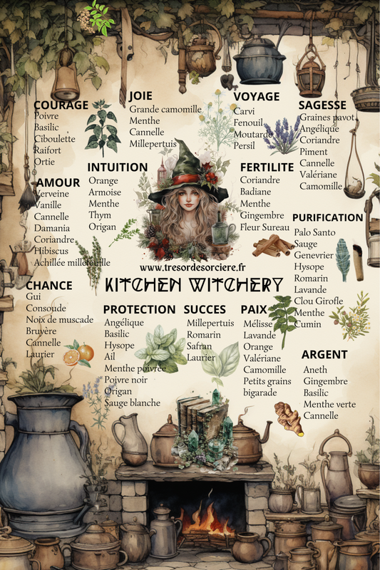 Poster plastifié "kitchen witch"