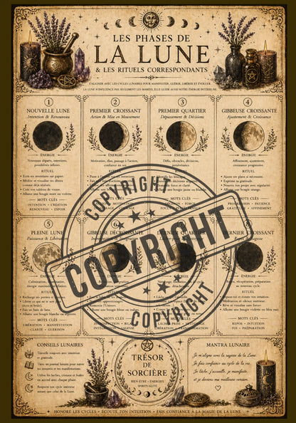 Téléchargement affiche" phases lunaires" - A3-A4