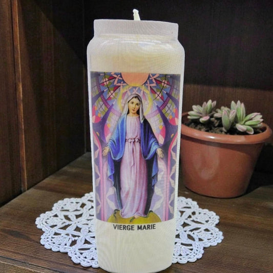 Bougie neuvaine "Vierge Marie", bougie religieuse