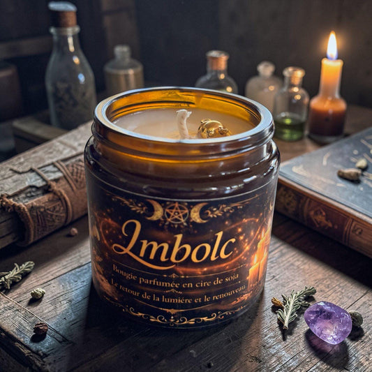 bougie de Imbolc, sabbat de Imbolc, bougie sorcière, bougie d'intention, Imbolc,
