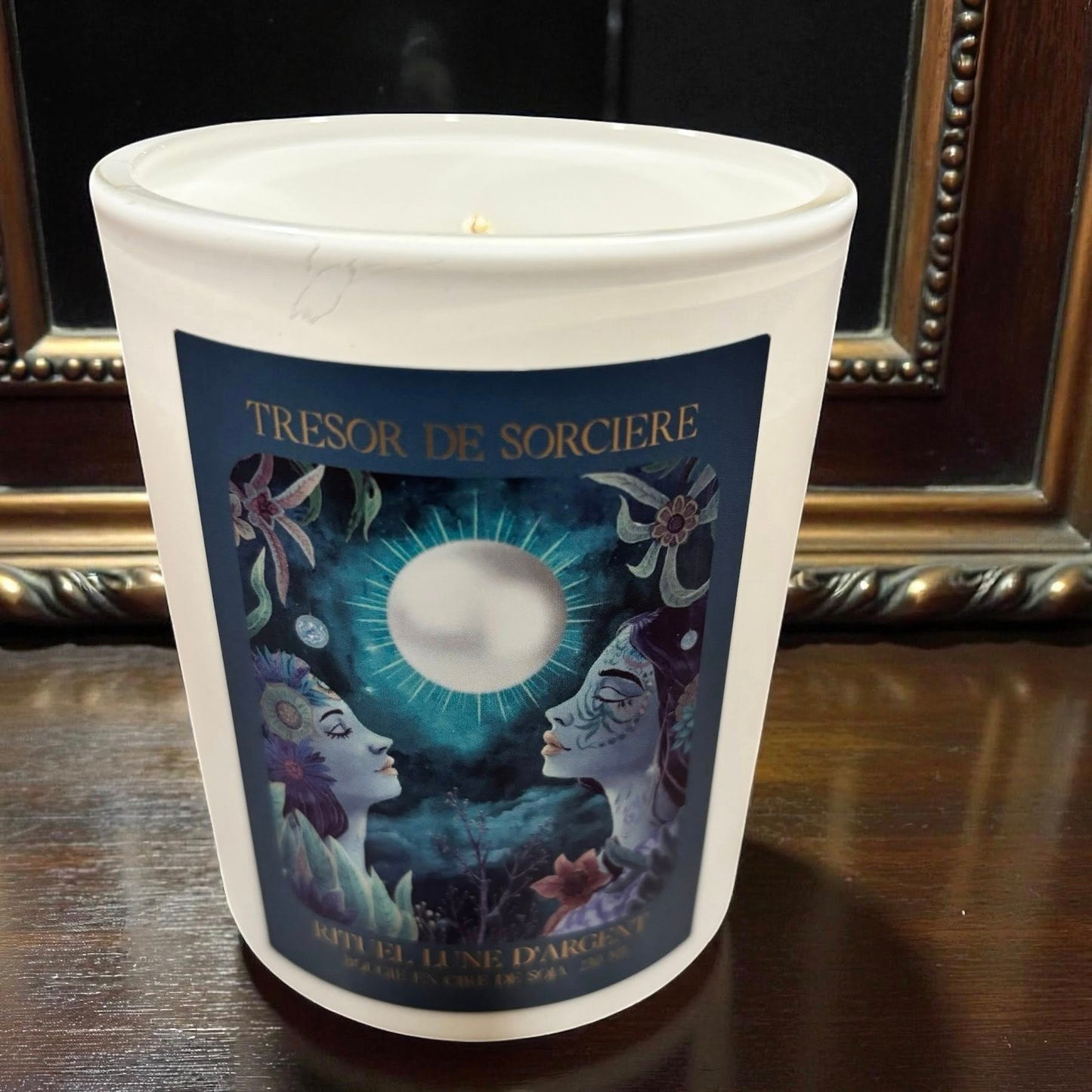 Bougie Rituel Lune d'Argent, bougie d'intention, bougie spirituelle