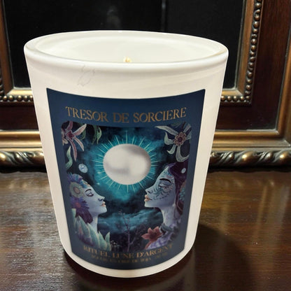 Bougie Rituel Lune d'Argent, bougie d'intention, bougie spirituelle