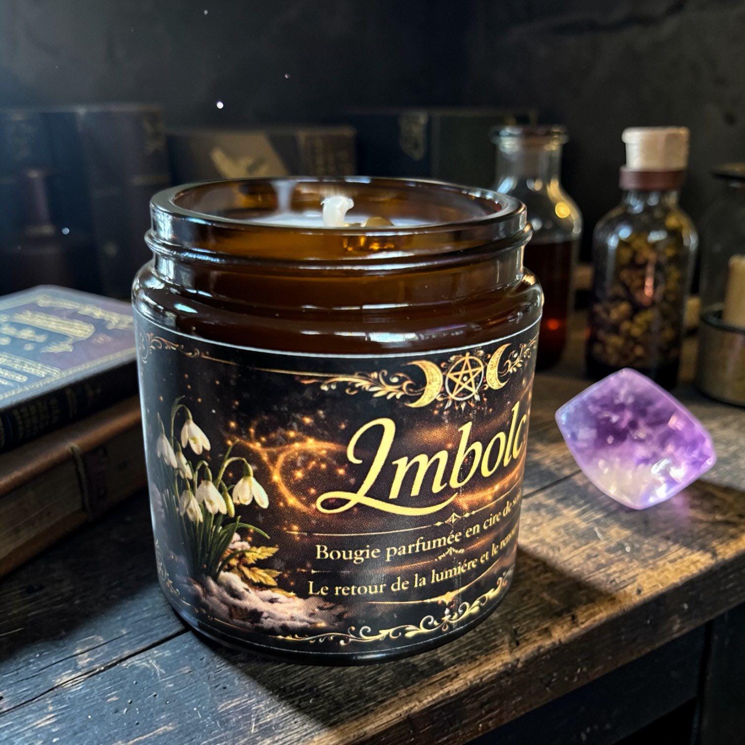 bougie de Imbolc, sabbat de Imbolc, bougie sorcière, bougie d'intention, Imbolc,