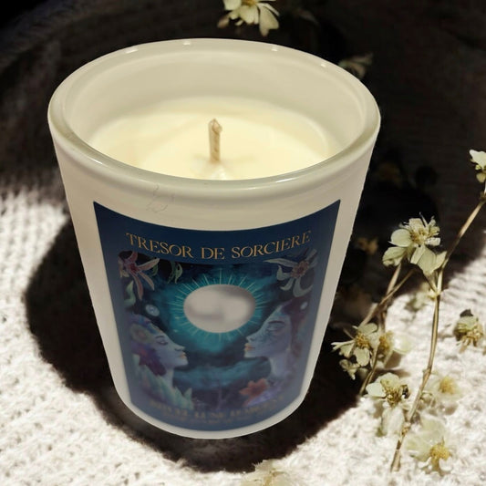 Bougie Rituel Lune d'Argent, bougie d'intention, bougie spirituelle