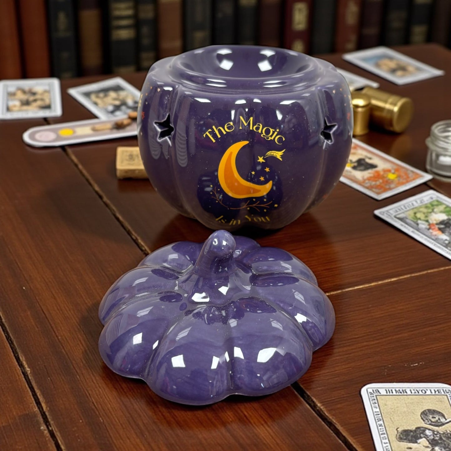 brûleur à fondants citrouille, brûle parfum, "la magie est en toi"