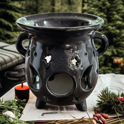Brûleur à fondants, brûle parfum triple lune, brûleur à cire