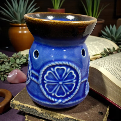 Brûleur à cire, brûle parfum bleu