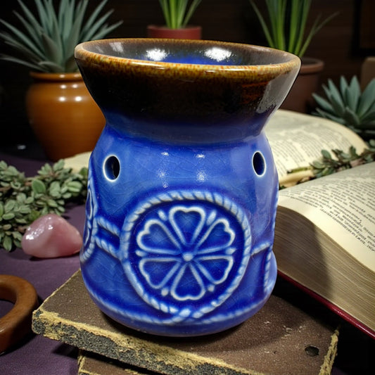 Brûleur à cire, brûle parfum bleu