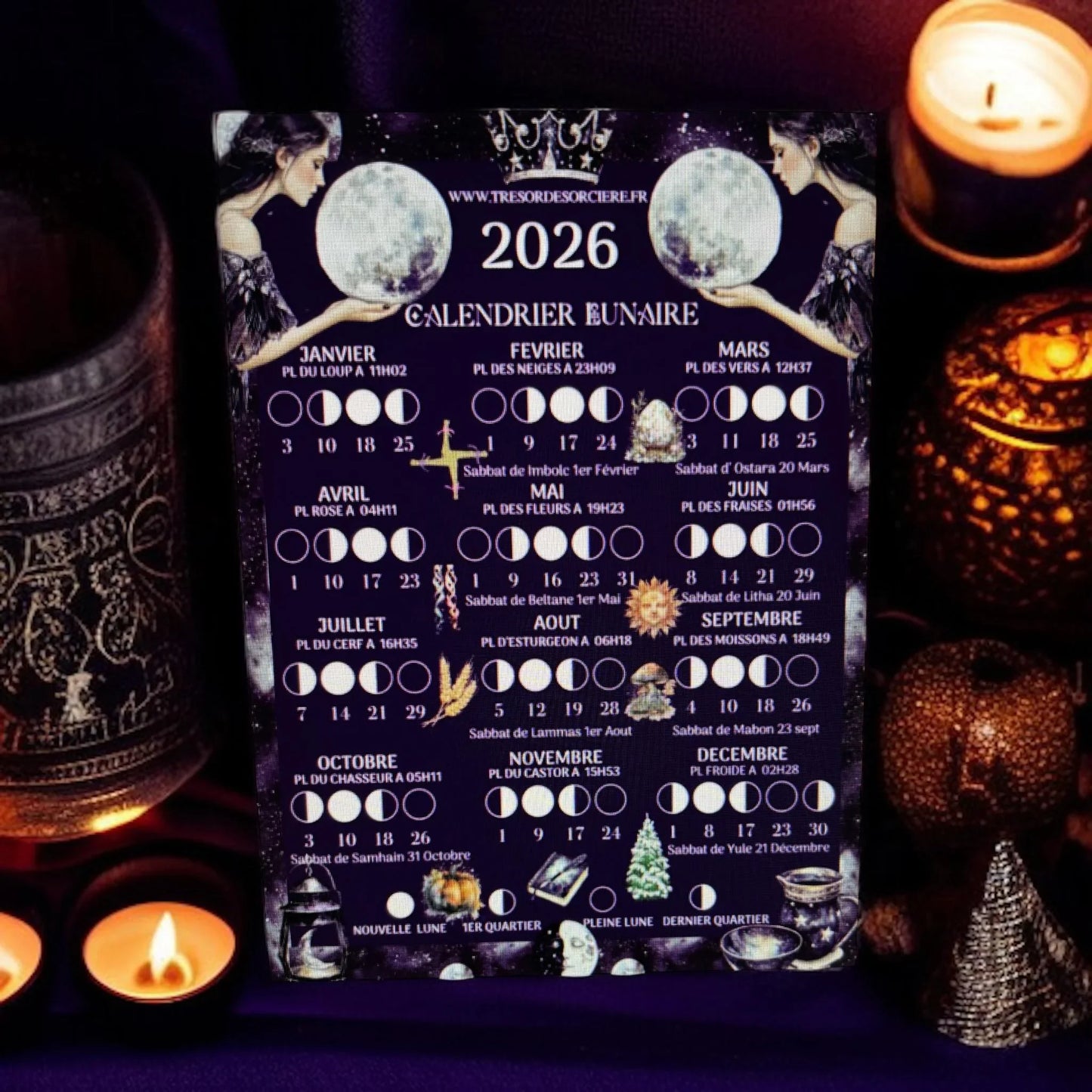 Téléchargement  affiche "calendrier lunaire 2026" A3