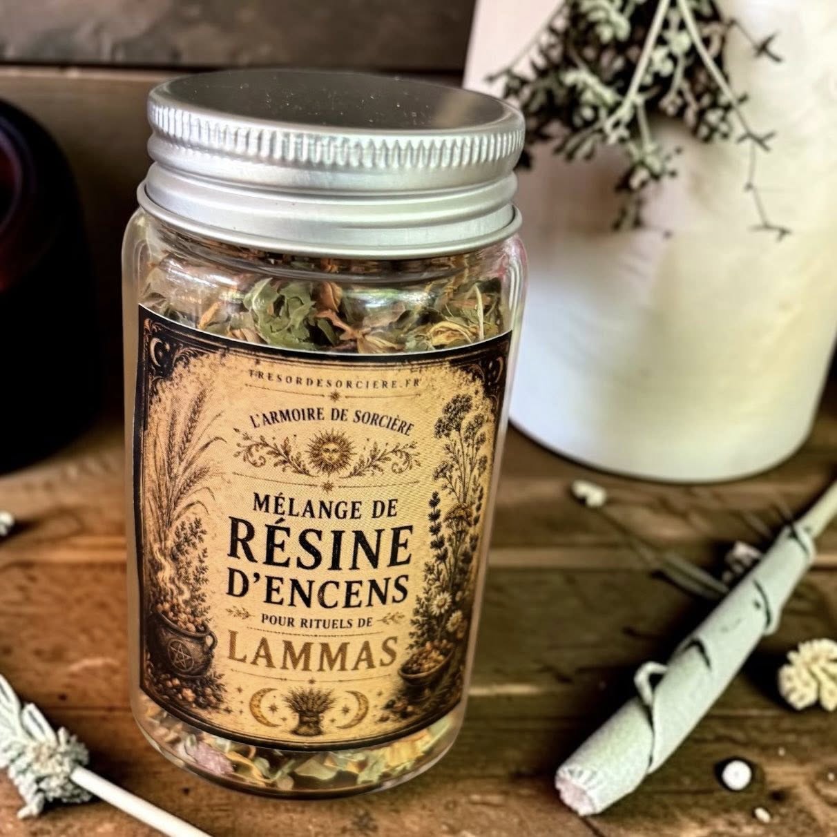 Encens de Lammas, Lughnasadh, mélange d'herbes et résines encens Lammas