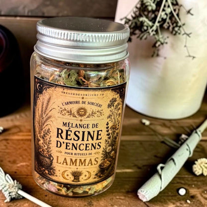 Encens de Lammas, Lughnasadh, mélange d'herbes et résines encens Lammas