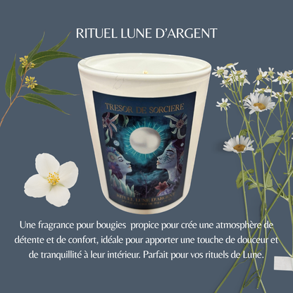 Bougie Rituel Lune d'Argent, bougie d'intention, bougie spirituelle