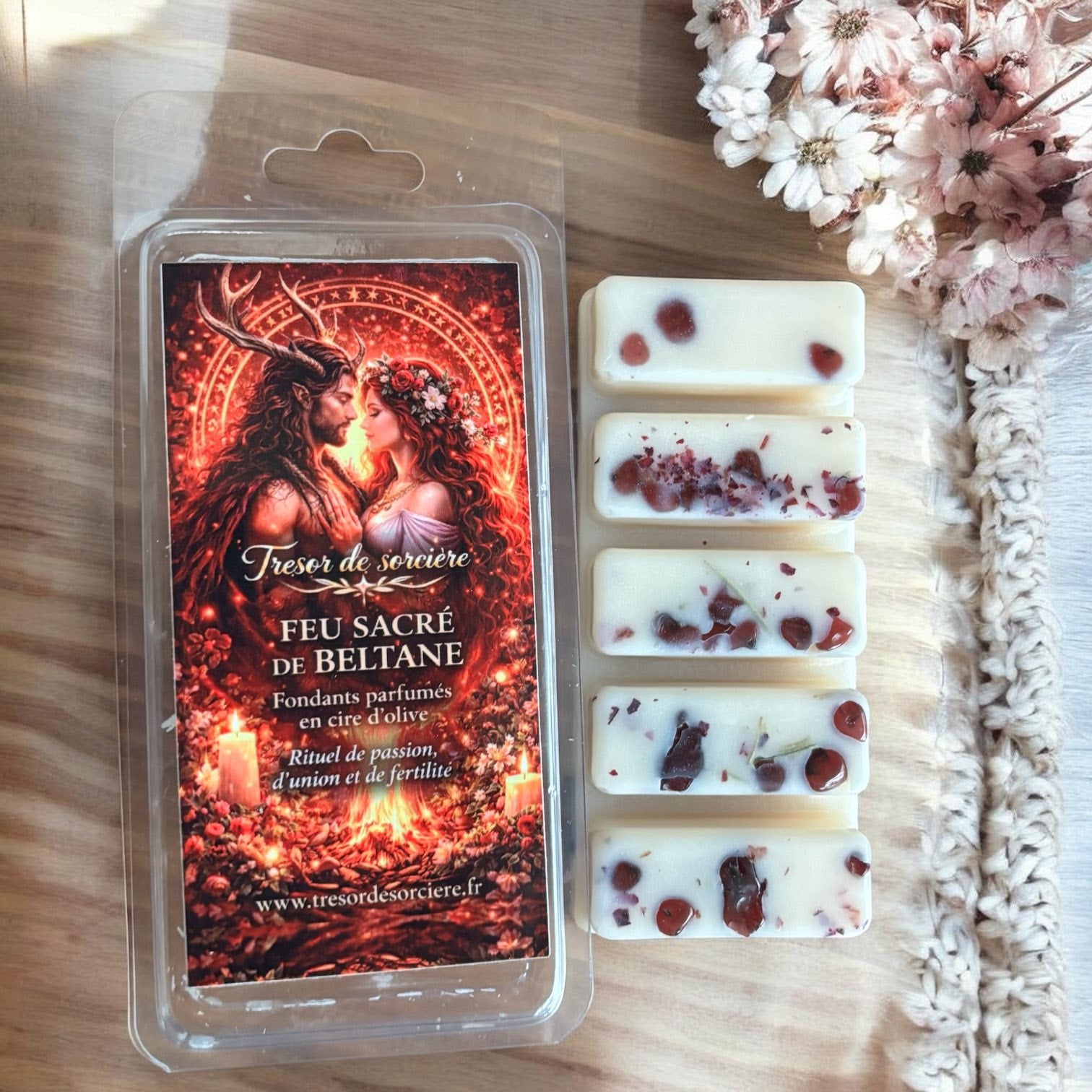 fondants parfumés Beltane feu sacré fondants parfumés pour brûle parfum sabbat de Beltane