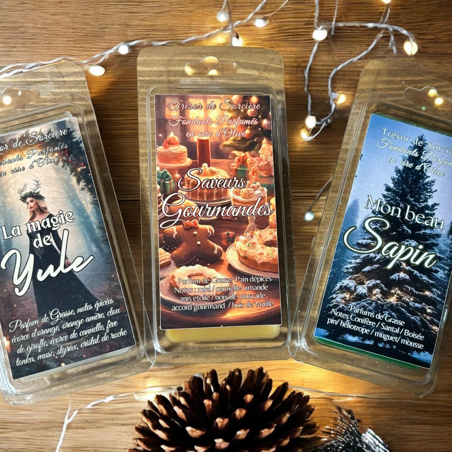 Fondants parfumés, fondants "la magie de Yule", fondants de cire parfumés, fondants Yule, fondants Noël, fondants magiques