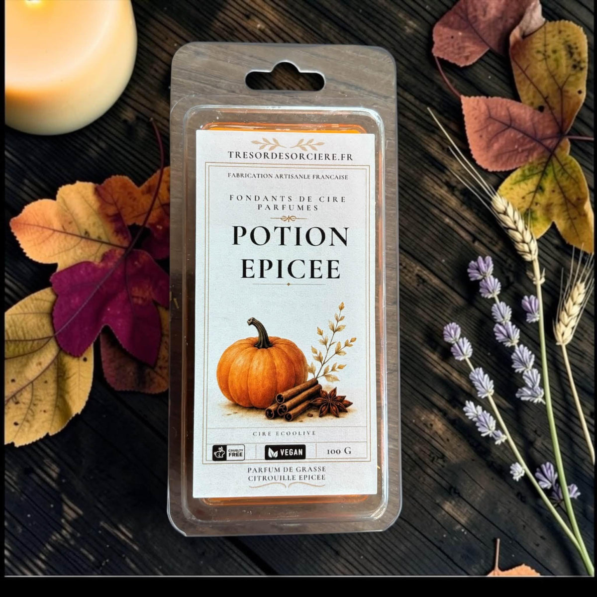 fondants sorcière, fondants de cire citrouille, fondants automne