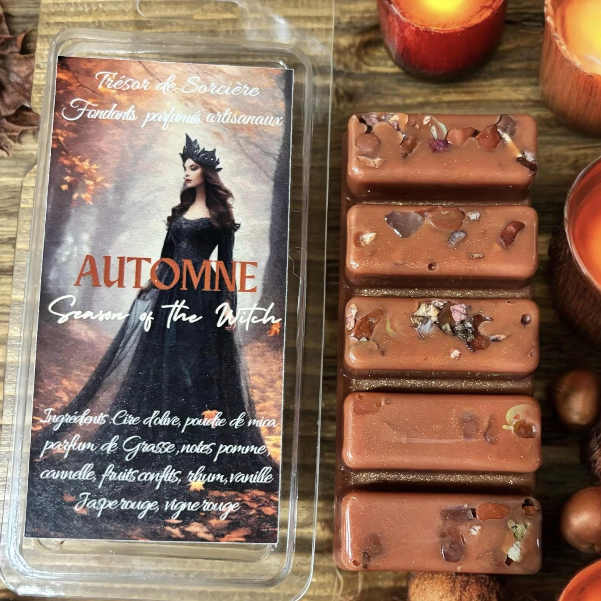 Fondants parfumés Automne, fondants sorcière scintillants
