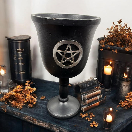 Grand calice sorcière pentacle ou triple lune