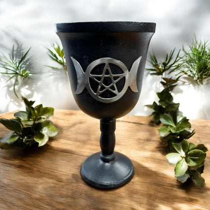 Grand calice sorcière pentacle ou triple lune